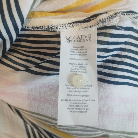 Carve Designs Striped Organic Cotton Lightweight Long Sleeve M Boho Sustainable - Picture 7 of 7